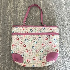 Colorful coach tote
